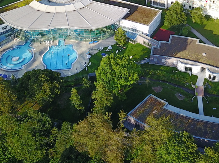 Drohnenansicht Waldsee Therme Elektro Kessler